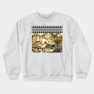 African landscape with palm trees. Crewneck Sweatshirt